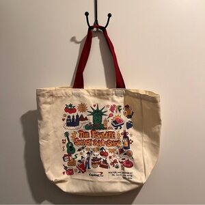 NYC Fishwife Snack Bar Canvas Tote Bag Red Strap Limited Event